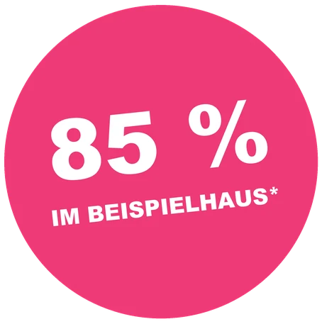 85 % im Beispielhaus, Fußnote: Beispielrechnung
